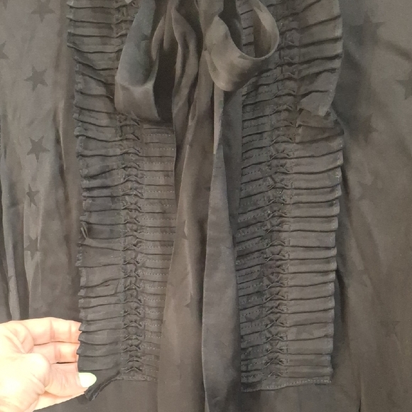 Kooples Black Star Ruffled Unique Blouse - Picture 6 of 12